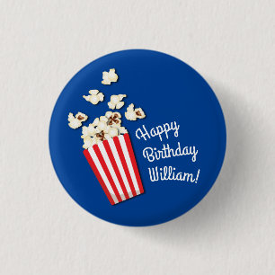 Movie Theatre Popcorn Birthday Party 3 Cm Round Badge