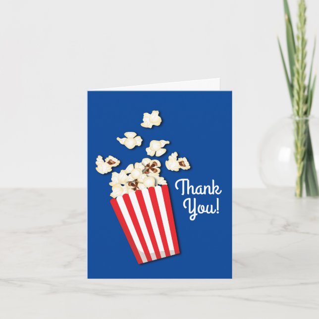 Movie Theatre Popcorn Birthday Party Card (Front)