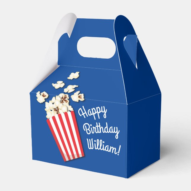 Movie Theatre Popcorn Birthday Party Favour Box (Back Side)