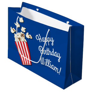 Movie Theatre Popcorn Birthday Party Large Gift Bag