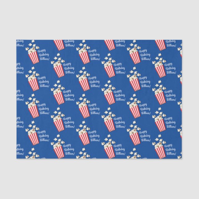 Movie Theatre Popcorn Birthday Party Tissue Paper (Front)