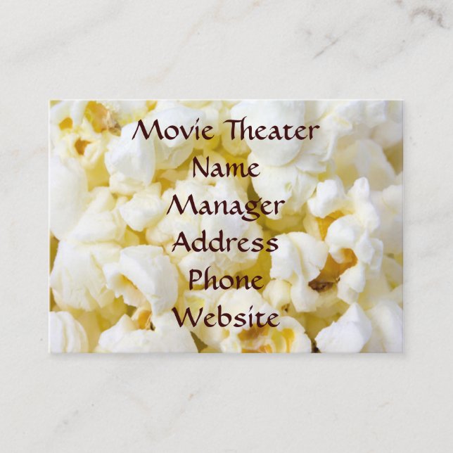 Movie Theatre Popcorn Business Card (Front)