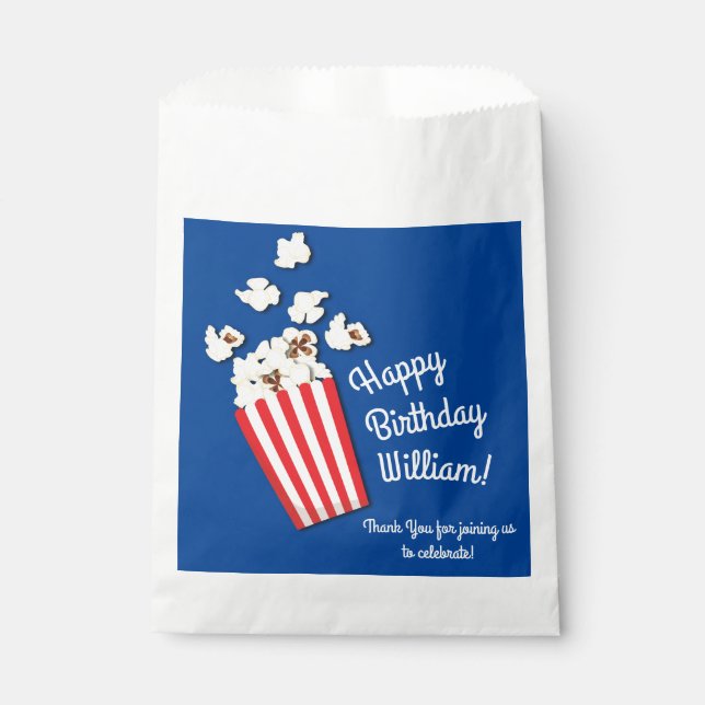 Movie Theatre Popcorn Favour Bags (Front)