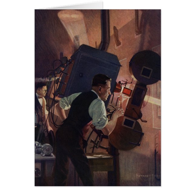 Movie Theatre Projectionist, Vintage Business (Front)