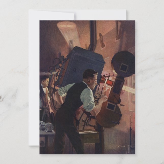 Movie Theatre Projectionist, Vintage Business (Front)