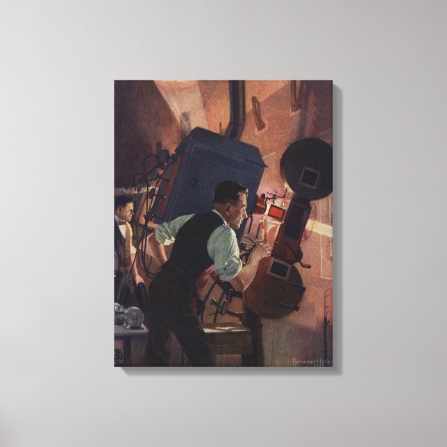Movie Theatre Projectionist, Vintage Business Canvas Print (Front)