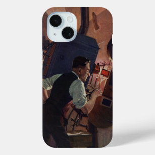 Movie Theatre Projectionist, Vintage Business iPhone 15 Case