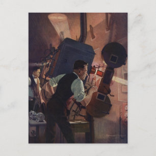 Movie Theatre Projectionist, Vintage Business Postcard
