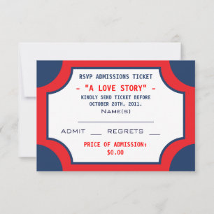 Movie Theatre RSVP Admissions Tickets Card