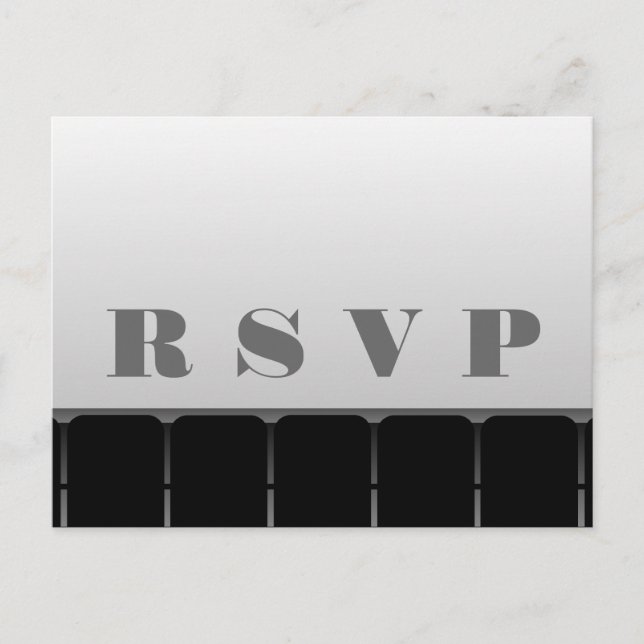 Movie Theatre RSVP Postcard, Grey Invitation Postcard (Front)