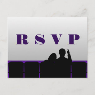 Movie Theatre RSVP Postcard, Purple Invitation Postcard