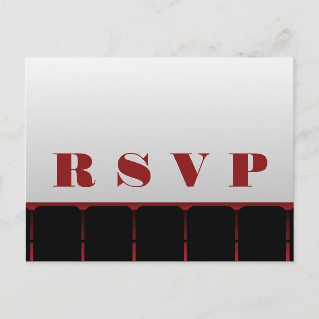 Movie Theatre RSVP Postcard, Red Invitation Postcard (Front)