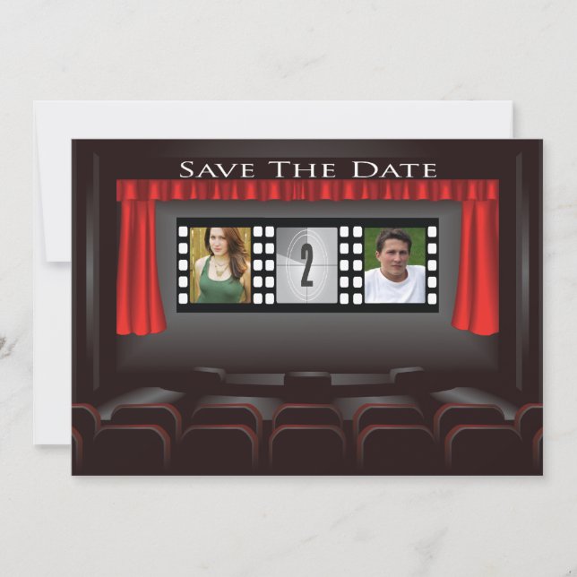 Movie Theatre Save The Date Announcement (Front)