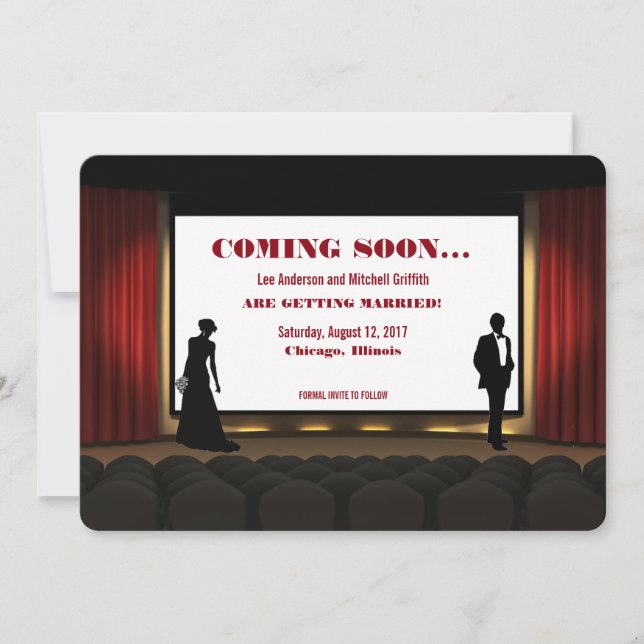 movie theatre save the date invitation (Front)