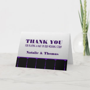 Movie Theatre Thank You Card, Purple
