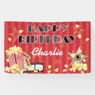 Movie Theatre Theme Birthday Banner