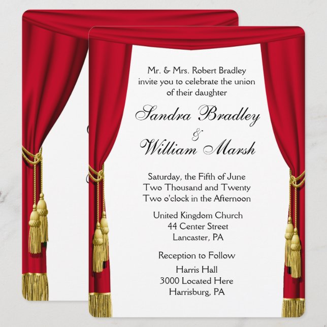 Movie  / Theatre Theme Wedding Invitation (Front/Back)