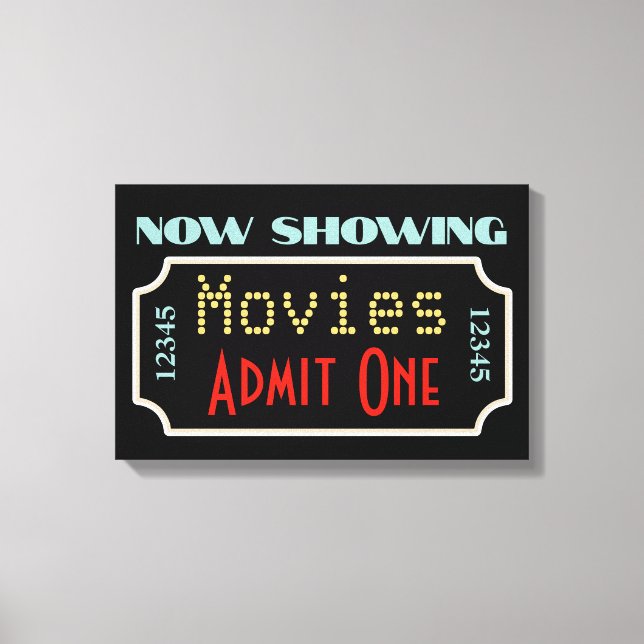 Movie Theatre Ticket Cinema Art Sign (Front)