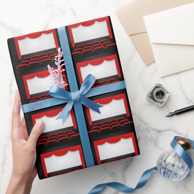 Movie Theatre tiled party wrap Wrapping Paper (Gifting)