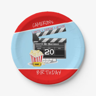 Movie Theme 20th Birthday Paper Plate