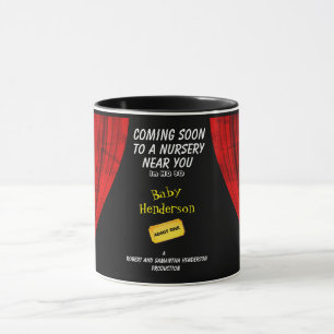 Movie Theme Funny New Baby Announcement  Mug
