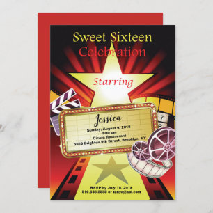 Movie Theme Sweet 16 Invitation