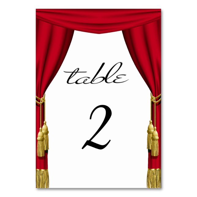 Movie Theme Table Number (Front)