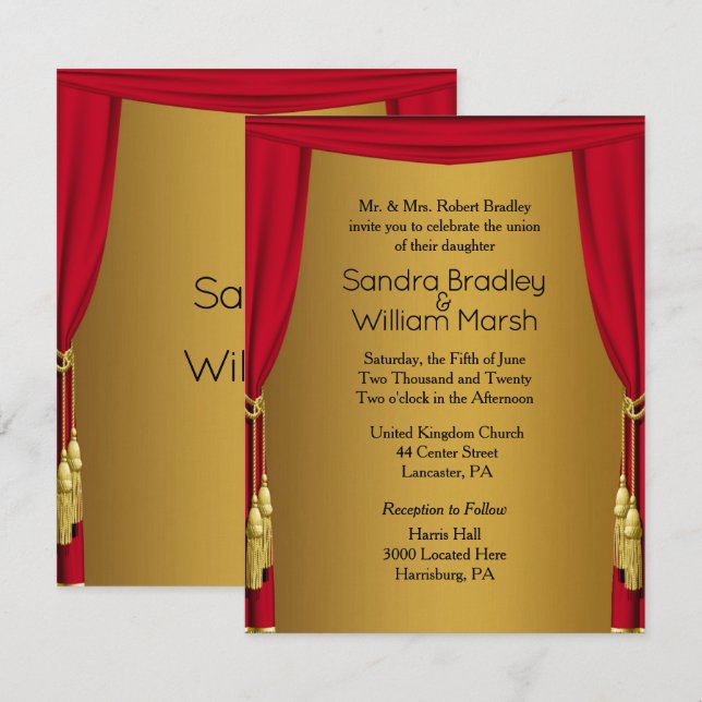 Movie Theme  Wedding Invitation 4.25 x 5.5 (Front/Back)
