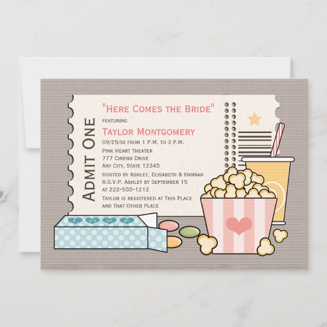 Movie Themed Bridal Shower Invitations (Front)