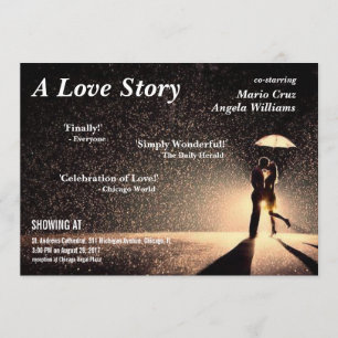 movie themed wedding invitation