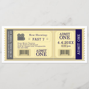 Movie Ticket Birthday Party Invitation