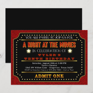 Movie Ticket Birthday Party Invitation