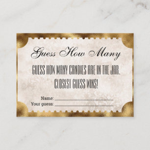 Movie Ticket Bridal Shower Guess How Many Kisses Enclosure Card