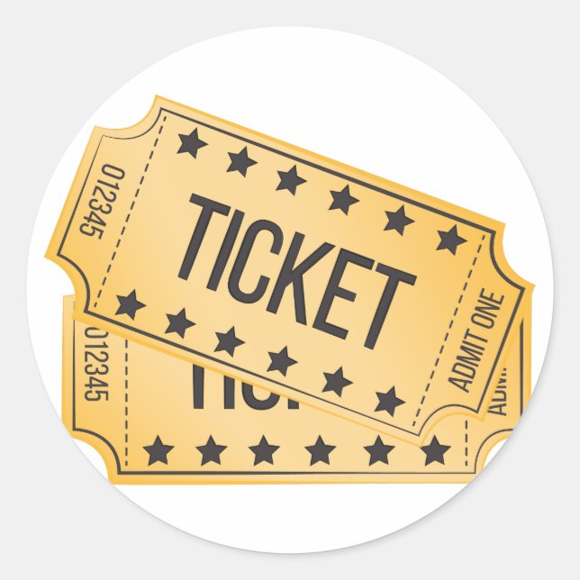 Movie Ticket Classic Round Sticker (Front)