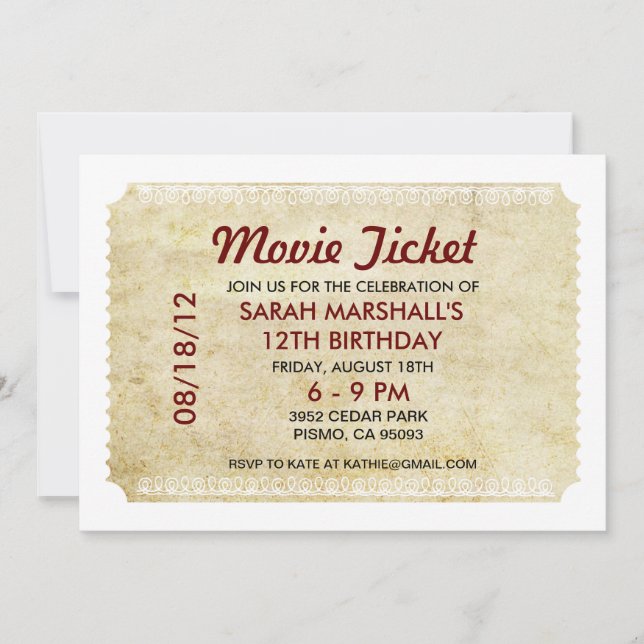 Movie Ticket Invitation (Front)
