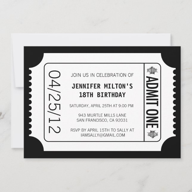 Movie Ticket Invitation (Front)