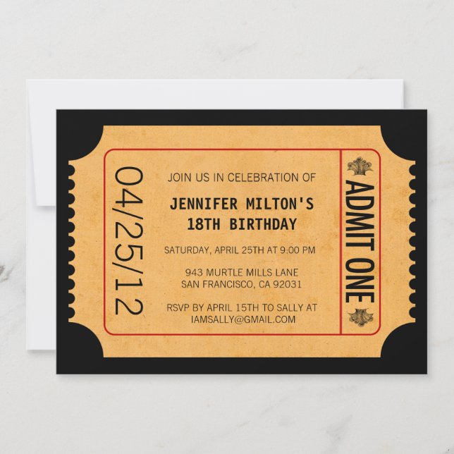 Movie Ticket Invitations (Front)