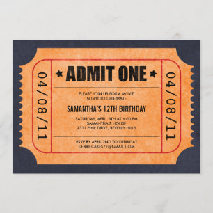 Movie Ticket Invitations