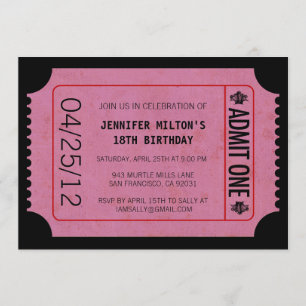 Movie Ticket Invitations