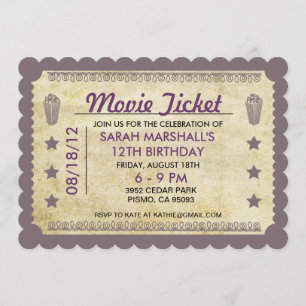 Movie Ticket Theme Invitation