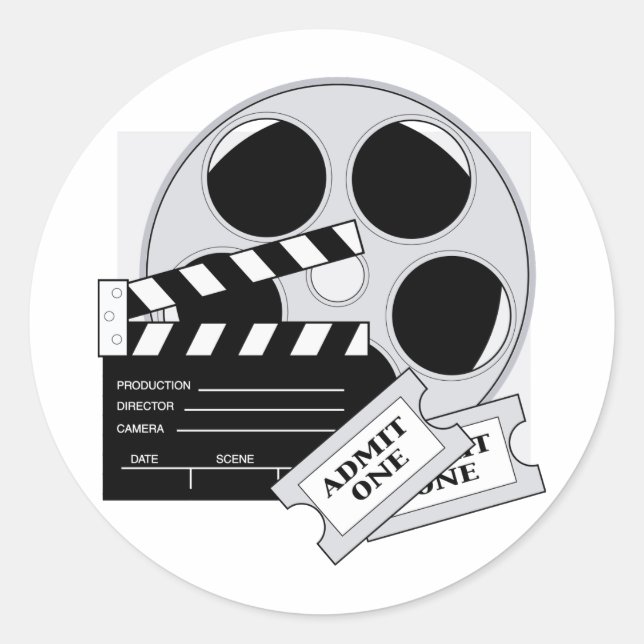 Movie Tickets Classic Round Sticker (Front)