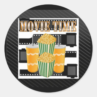 Movie Time Classic Round Sticker