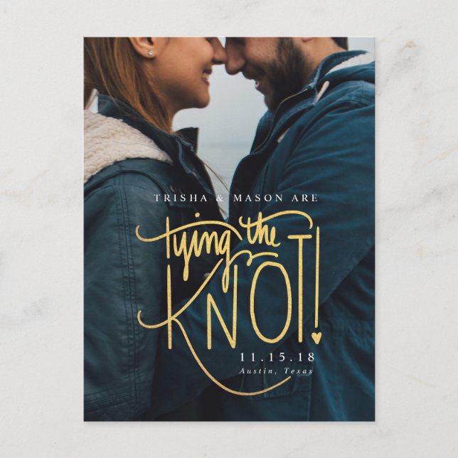 Movie Trailer Style Photo Save The Date Announcement Postcard (Front)