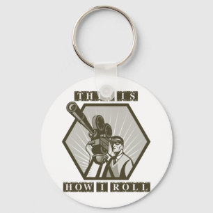 movie tv film camera director key ring