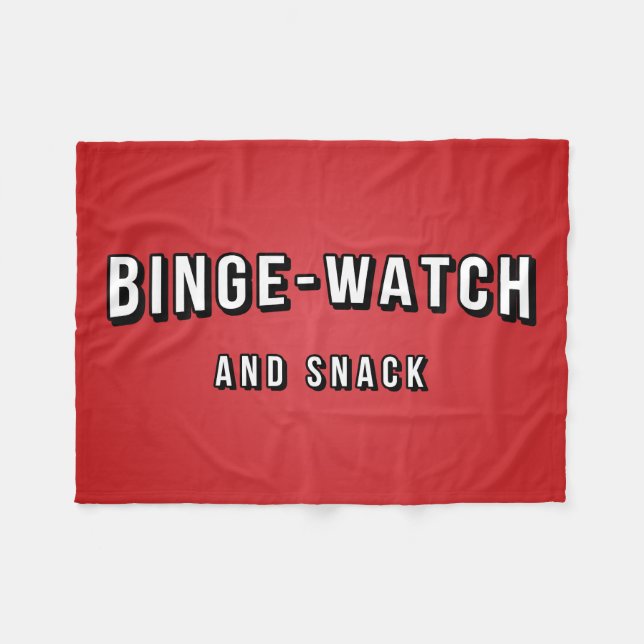 Movie Tv Night Binge Watch and Snack Blanket (Front (Horizontal))