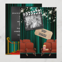 Movie VIP photo lights cinema screening party teal