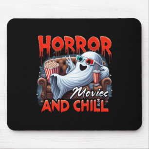Movies And Chill Spooky Ghost Movie Lovers Gifts Mouse Mat