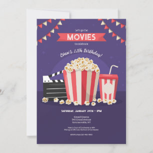 Movies and Popcorn Invitation