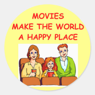 movies classic round sticker