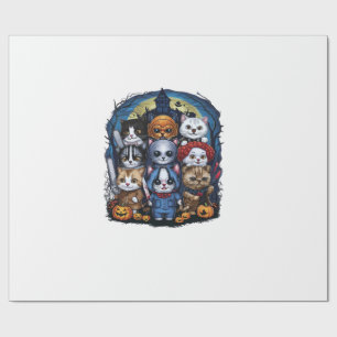 Movies Cute Halloween for Cat Kitty Lovers Long Sl Wrapping Paper
